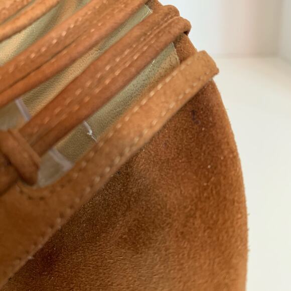 Stuart Weitzman Knotagain Ankle Wrap Flat Suede Sandal Size 8 - Picture 13 of 14